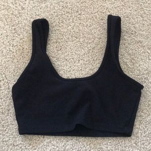 Plain black crop top